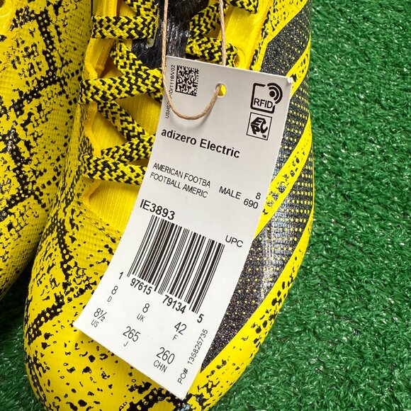Adidas Adizero Electric II 7v7 Team Yellow Black Mens Shoes IE3893 NEW Sz 8.5 - Picture 5 of 5